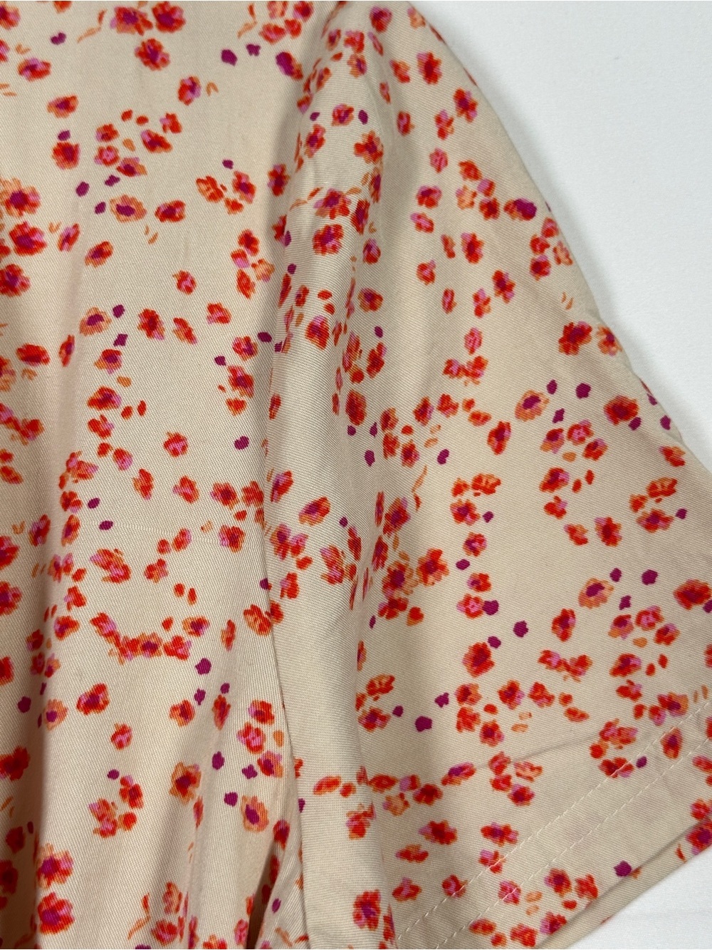 Rachel EcoVero Tencel Wrap Midi Dress Red Floral Ruffle L Cottagecore - Picture 6 of 8